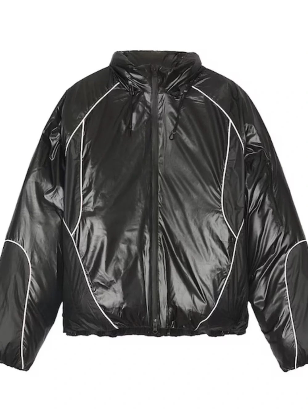 Nike Black Puffer Jacket with White Piping